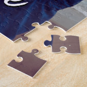 Aangepaste moderne foto Liefde Script Koppel Legpuzzel (Zijkant)