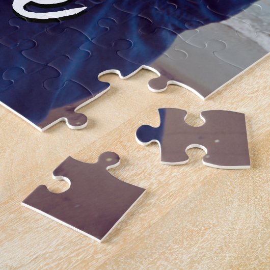 Aangepaste moderne foto Liefde Script Koppel Legpuzzel (Zijkant)