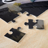 Aangepaste moderne foto-liefdesscript voor koppels legpuzzel (Zijkant)