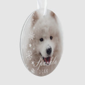 Aangepaste moderne foto met sneeuwvlokken ornament (voorkant)