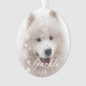 Aangepaste moderne foto met sneeuwvlokken ornament (voorkant)