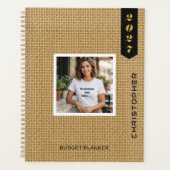 Aangepaste moderne foto tekst Natuurlijk jute patr Planner (Voorkant)