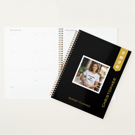 Aangepaste Moderne Foto Tekst Stijlvolle Budgetpla Planner (Display)