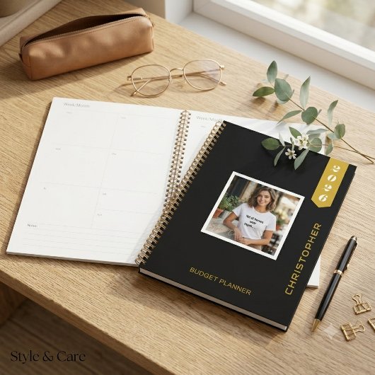 Aangepaste Moderne Foto Tekst Stijlvolle Budgetpla Planner