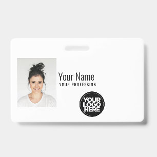 Aangepaste moderne foto van werknemer, streepjesco badge