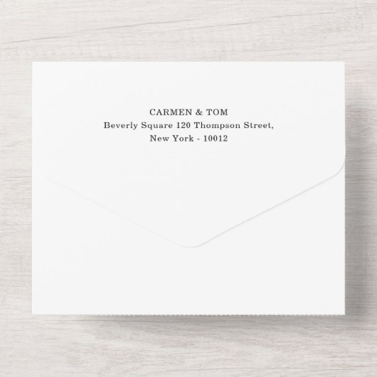 Aangepaste Moderne Fotobruiloft Uitnodiging met RS (Achterkant)