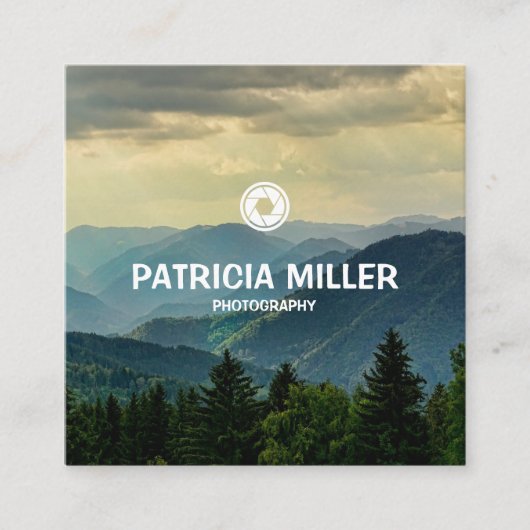 Aangepaste moderne fotografie vierkante visitekaartje (Voorkant)