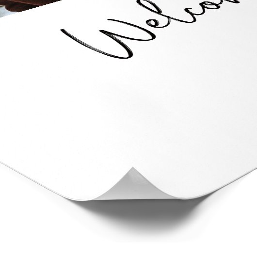 Aangepaste moderne fotoreceptie voor bruiloften we poster (Hoek)