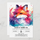 Aangepaste moderne Fox Verjaardag Kaart (Voorkant / Achterkant)