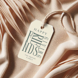 Aangepaste moderne Friendsgiving-herfst elegante f Cadeaulabel