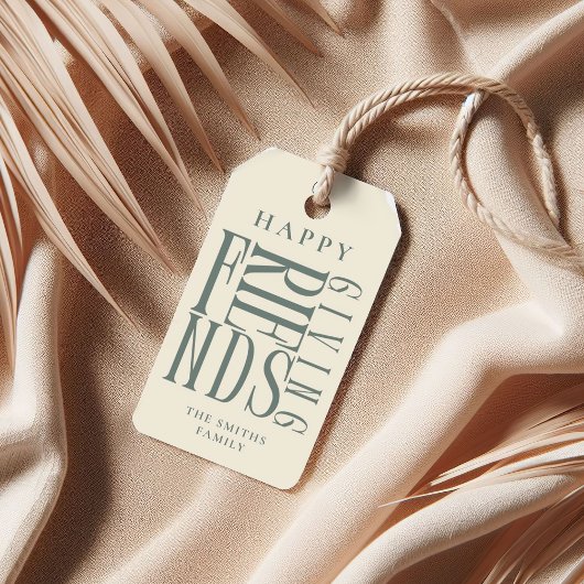 Aangepaste moderne Friendsgiving-herfst elegante f Cadeaulabel
