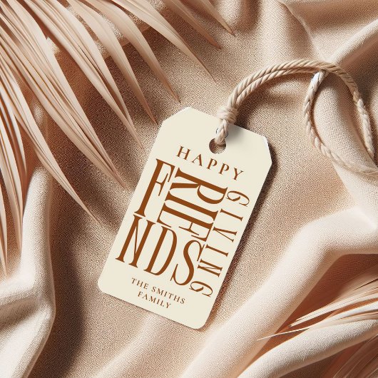 Aangepaste moderne Friendsgiving-herfst elegante f Cadeaulabel