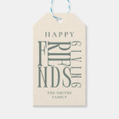 Aangepaste moderne Friendsgiving-herfst elegante f Cadeaulabel (Voorkant)