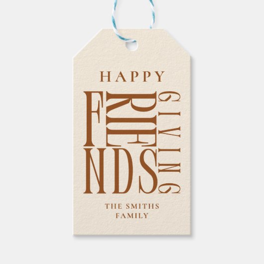 Aangepaste moderne Friendsgiving-herfst elegante g Cadeaulabel (Voorkant)