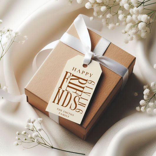 Aangepaste moderne Friendsgiving-herfst elegante g Cadeaulabel