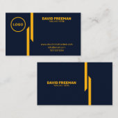 Aangepaste moderne Gele en Blauwe Logo constructie Visitekaartje (Voorkant / Achterkant)