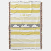 Aangepaste, moderne gele gestreept wolken deken (Voorkant Verticaal)