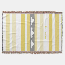 Aangepaste, moderne gele gestreept wolken deken