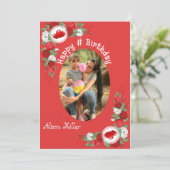 Aangepaste, moderne, gelukkige geboortedag foto kaart (Staand voorkant)