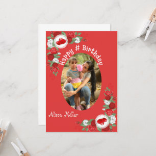 Aangepaste, moderne, gelukkige geboortedag foto kaart