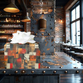 Aangepaste moderne geometrische, zwarte en bruine  cadeaupapier