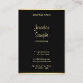 Aangepaste, moderne, geschreven naam zwarte goudkl visitekaartje (Achterkant)