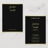 Aangepaste, moderne, geschreven naam zwarte goudkl visitekaartje (Voorkant / Achterkant)