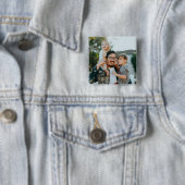Aangepaste moderne gezinsfoto vierkante button 5,1 cm (In situ)