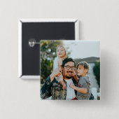 Aangepaste moderne gezinsfoto vierkante button 5,1 cm (Voorkant /achterkant)