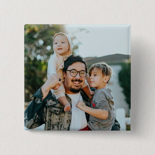 Aangepaste moderne gezinsfoto vierkante button 5,1 cm (Voorkant)