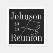 Aangepaste moderne gezinshereniging zwart-wit servet (Voorkant)