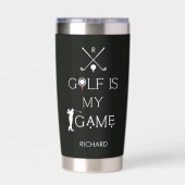 *Aangepaste moderne golf is mijn spel Gepersonalis Geïsoleerde Drinkbeker (Achterkant)