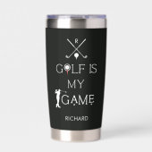 *Aangepaste moderne golf is mijn spel Gepersonalis Geïsoleerde Drinkbeker (Voorkant)