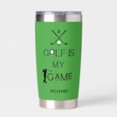 *Aangepaste moderne golf is mijn spel Gepersonalis Geïsoleerde Drinkbeker (Achterkant)