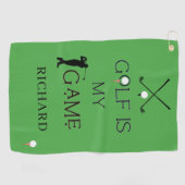 Aangepaste moderne golf is mijn spel Gepersonalise Golfhanddoek (Horizontaal)