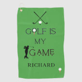 Aangepaste moderne golf is mijn spel Gepersonalise Golfhanddoek (Voorkant)
