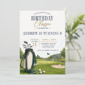 Aangepaste moderne golf verjaardag kaart (Staand voorkant)