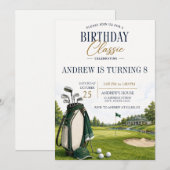 Aangepaste moderne golf verjaardag kaart (Voorkant / Achterkant)