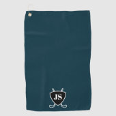 Aangepaste moderne golfthema Logo Monogram Golfhanddoek (Voorkant)