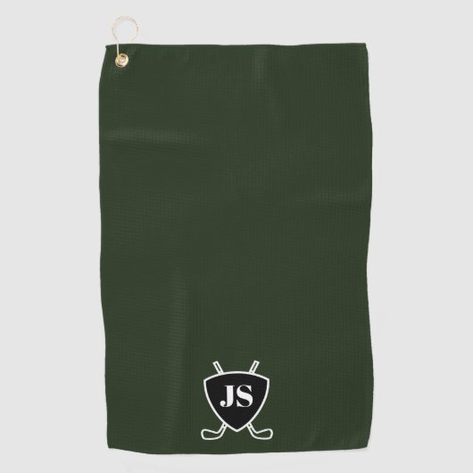 Aangepaste moderne golfthema Logo Monogram Golfhanddoek (Voorkant)