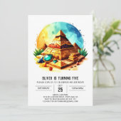 Aangepaste moderne gouden piramides Verjaardag Kaart (Staand voorkant)