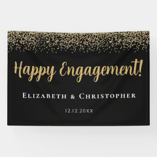 Aangepaste moderne gouden verlovingsbanner spandoek