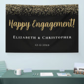 Aangepaste moderne gouden verlovingsbanner spandoek (Beurs)