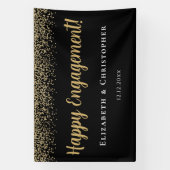 Aangepaste moderne gouden verlovingsbanner spandoek (Verticaal)