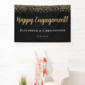 Aangepaste moderne gouden verlovingsbanner spandoek (Insitu)