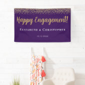 Aangepaste moderne gouden verlovingsfeest spandoek (Insitu)