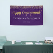 Aangepaste moderne gouden verlovingsfeest spandoek (Beurs)