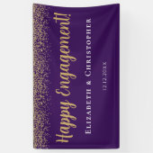 Aangepaste moderne gouden verlovingsfeest spandoek (Verticaal)