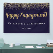 Aangepaste moderne gouden verlovingsfeest spandoek (Beurs)