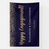 Aangepaste moderne gouden verlovingsfeest spandoek (Verticaal)
